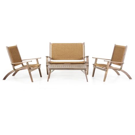 Set da giardino in legno e rattan pieghevole - Primavera