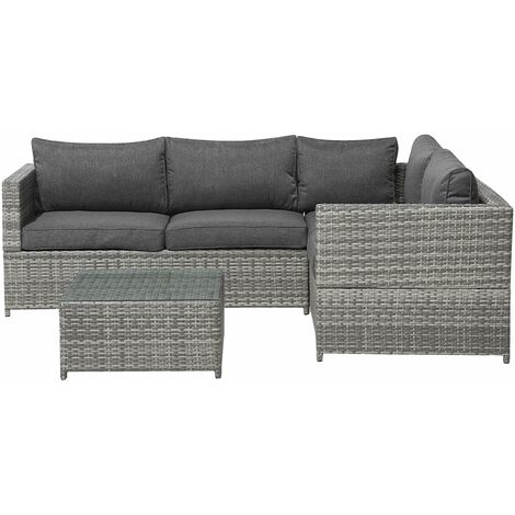 Set da giardino in rattan grigio Avola