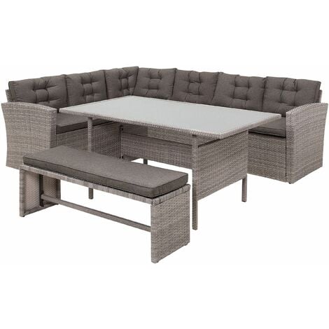 Set da giardino in rattan grigio Viterbo