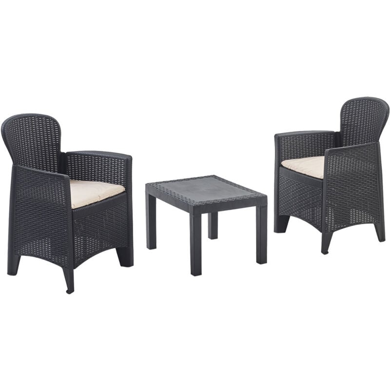 Set da giardino polipropilene antracite