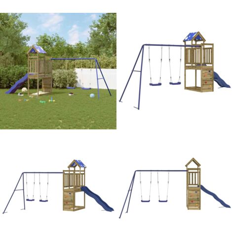 Set da Gioco da Esterno in Legno di Pino Impregnato - Parco giochi - Attrezzature per bambini