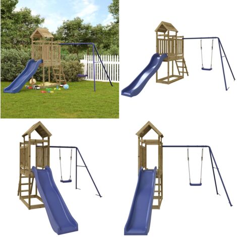 Set da Gioco da Esterno in Legno di Pino Impregnato - Parco giochi - Gioco da esterno