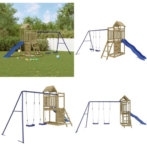 Set da Gioco da Esterno in Legno di Pino Impregnato - Parco giochi - Gioco per bambini