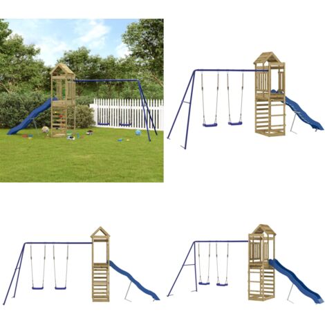 Set da Gioco da Esterno in Legno di Pino Impregnato - Parco giochi in legno - Gioco per bambini