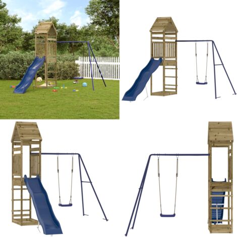 Set da Gioco da Esterno in Legno di Pino Impregnato - Parco giochi - Set da gioco