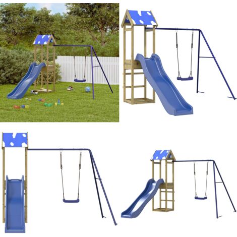 Set da Gioco da Esterno in Legno di Pino Impregnato - Set da gioco da giardino - Attrezzature per bambini