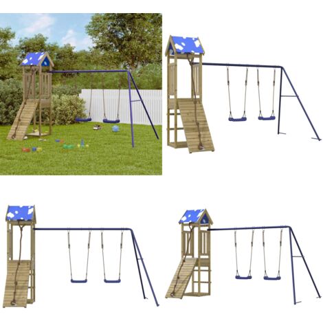 Set da Gioco da Esterno in Legno di Pino Impregnato - Set da gioco esterno - Giardino bambini