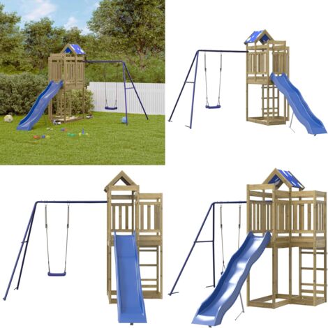 Set da Gioco da Esterno in Legno di Pino Impregnato - Set da gioco esterno - Giardino bambini