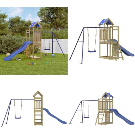 Set da Gioco da Esterno in Legno di Pino Impregnato - Set da gioco esterno - Giardino bambini