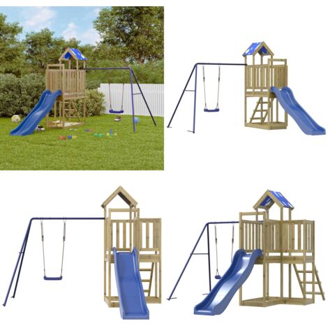 Set da Gioco da Esterno in Legno di Pino Impregnato - Set da gioco esterno - Giardino bambini