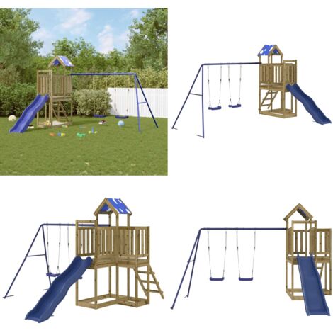 Set da Gioco da Esterno in Legno di Pino Impregnato - Set da gioco esterno - Giardino bambini