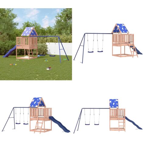 Set da Gioco da Esterno in Legno Massello di Douglas - Parco giochi per bambini - Casetta da giardino