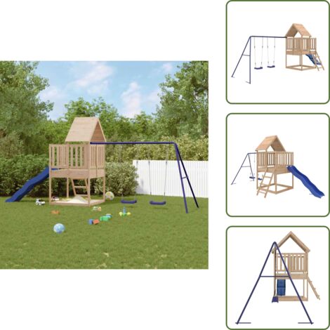 Set da Gioco da Esterno in Legno Massello di Pino