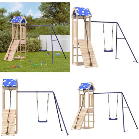 Set da Gioco da Esterno in Legno Massello di Pino - Attrezzature da giardino - Parco giochi per bambini