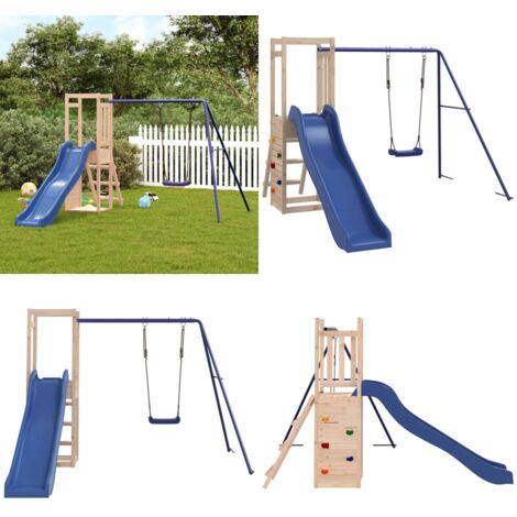 Set da Gioco da Esterno in Legno Massello di Pino - Parco giochi - Giardino