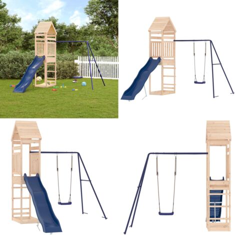 Set da Gioco da Esterno in Legno Massello di Pino - Parco giochi per bambini - Set da gioco da giardino