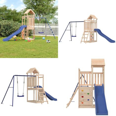 Set da Gioco da Esterno in Legno Massello di Pino - Parco giochi - Scivolo
