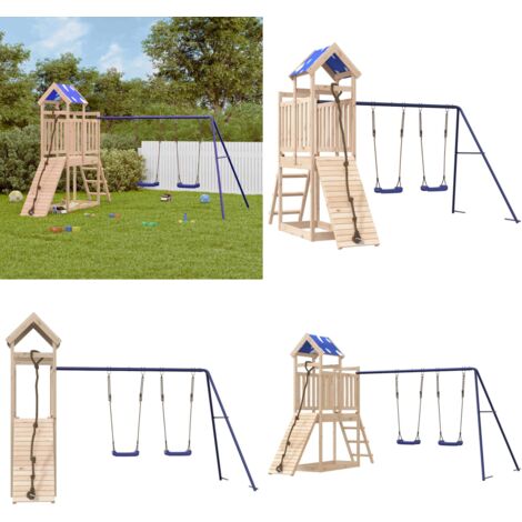 Set da Gioco da Esterno in Legno Massello di Pino - Set da gioco da esterno - Parco giochi per bambini
