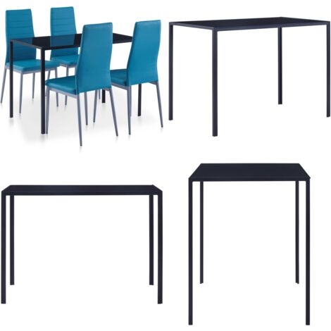 Set da Pranzo 5 pz Blu - Tavolo da pranzo - Sedie da pranzo