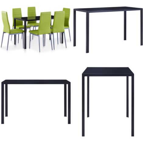 Set da Pranzo 7 pz Verde - Tavolo da pranzo - Sedie da pranzo