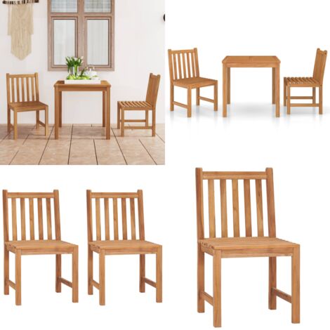 Set da pranzo da giardino 3 pz 80x80 cm in legno massello di teak - Tavolo da giardino - Sedie da giardino