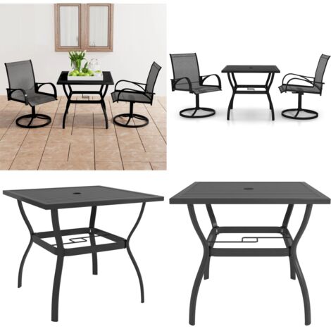 Set da Pranzo da Giardino 3 pz in Textilene e Acciaio - Tavolo da pranzo esterno - Sedie da pranzo esterno