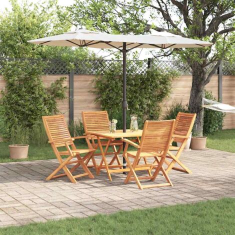 Set da Pranzo da Giardino 5 Pezzi - Legno Massello di Acacia vidaXL