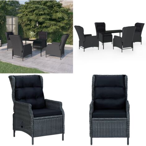 Set da Pranzo da Giardino 5 pz Grigio Scuro - Sedie da giardino - Tavolo da giardino