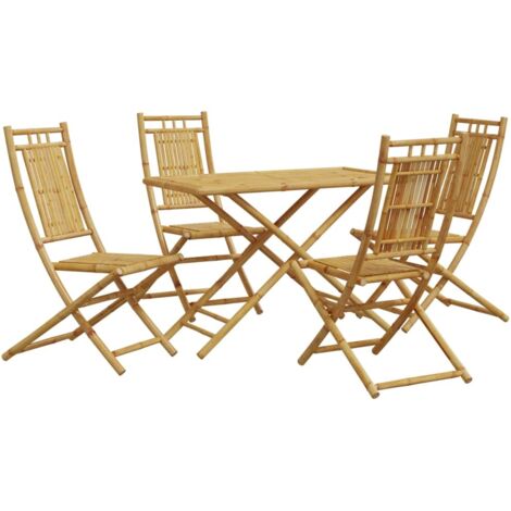 Set da Pranzo da Giardino 5 pz in Bambù vidaXL 899446