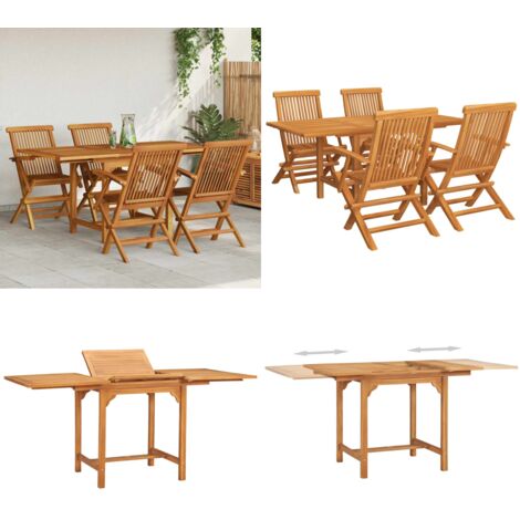 Set da Pranzo da Giardino 5 pz in Legno Massello di Teak - Tavolo da pranzo da giardino - Sedie da giardino