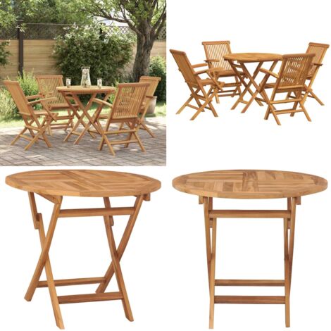 Set da Pranzo da Giardino 5 pz in Legno Massello di Teak - Tavolo da pranzo da giardino - Sedie da giardino