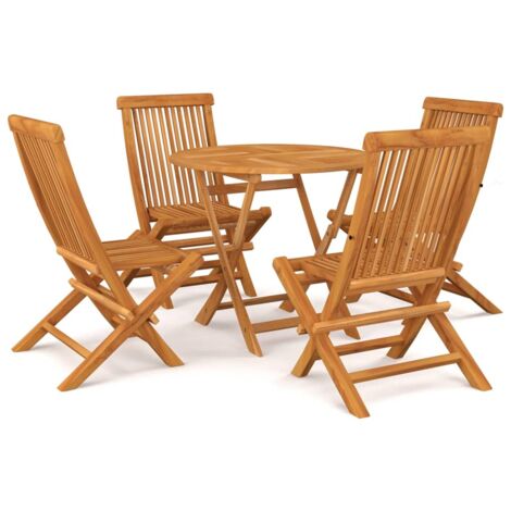 Set da Pranzo da Giardino 5 pz in Legno Massello di Teak vidaXL