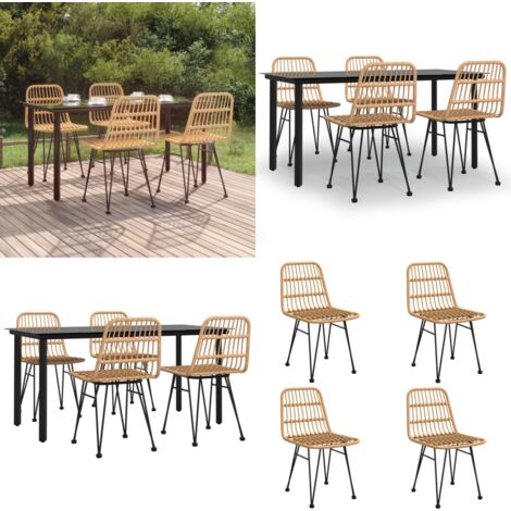 Set da Pranzo da Giardino 5 pz in Polyrattan - Tavolo da pranzo da esterno - Sedie da pranzo da giardino
