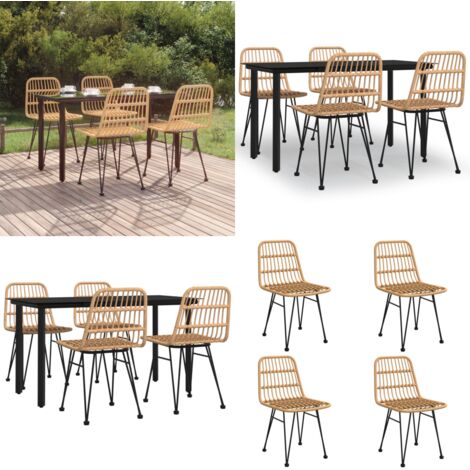 Set da Pranzo da Giardino 5 pz in Polyrattan - Tavolo da pranzo da esterno - Sedie da pranzo da giardino
