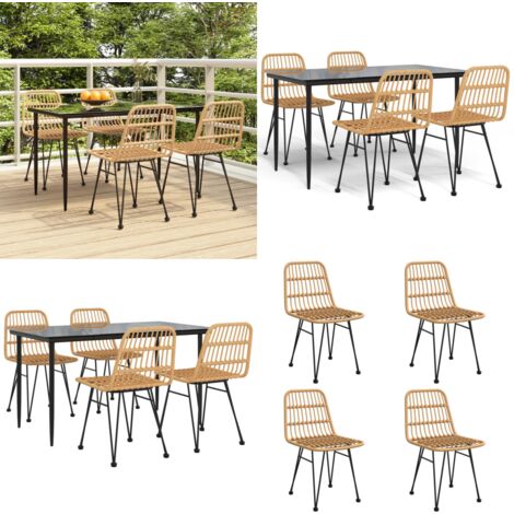 Set da Pranzo da Giardino 5 pz in Polyrattan - Tavolo da pranzo da esterno - Sedie da pranzo da giardino