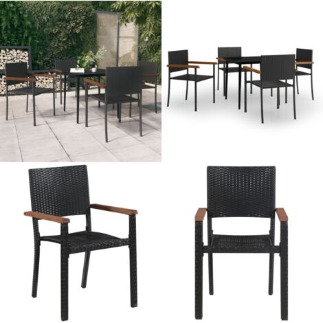 Set da Pranzo da Giardino 5 pz Nero - Tavolo da pranzo da esterno - Sedie da giardino