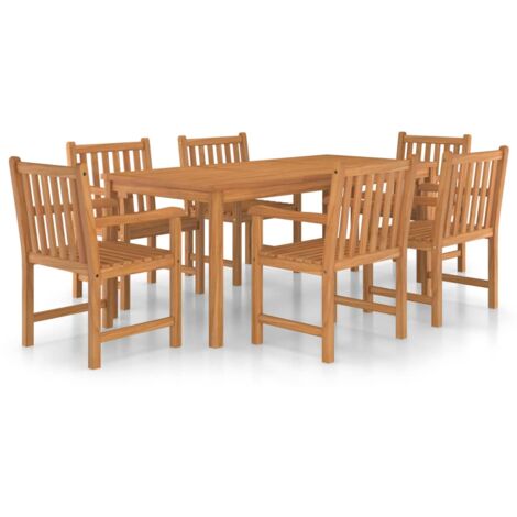 Set da pranzo da giardino 7 pz 180x90 cm in legno massello di teak vidaXL