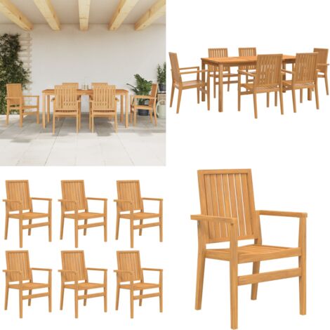 Set da Pranzo da Giardino 7 pz in Legno Massello di Teak - Tavolo da pranzo in legno - Sedie da giardino