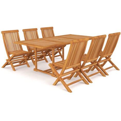 Set da Pranzo da Giardino 7 pz in Legno Massello di Teak vidaXL