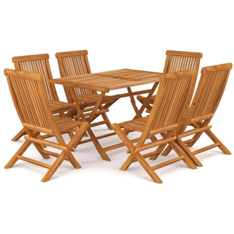 Set da Pranzo da Giardino 7 pz in Legno Massello di Teak vidaXL