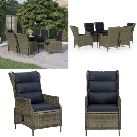 Set da Pranzo da Giardino 7 pz Marrone - Sedie da giardino - Tavolo da giardino