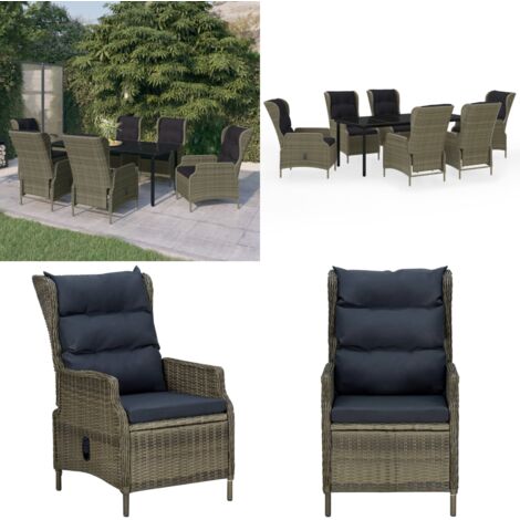 Set da Pranzo da Giardino 7 pz Marrone - Sedie da giardino - Tavolo da giardino