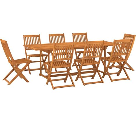 Set da Pranzo da Giardino 9 pz 220x90x75 cm Massello di Acacia vidaXL