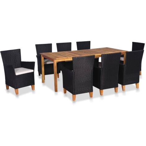 Set tavolo e sedie da giardino esterno Cubby 2 in vetro rattan