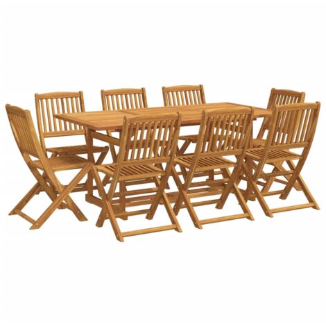 Set da Pranzo da Giardino 9pz 180x90x75cm Legno Massello Acacia vidaXL