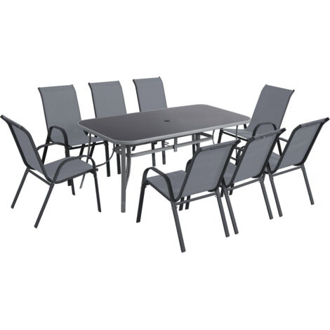 Set da pranzo da giardino "Cordoba XL 180" da 8 posti - Grigio