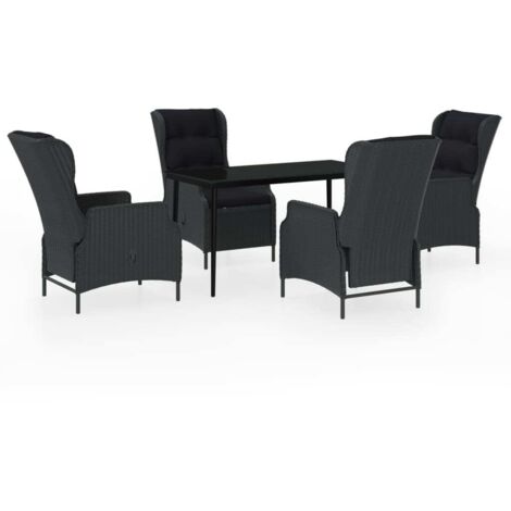 Set da pranzo da giardino mobili da esterno 5 pezzi grigio scuro 020013804