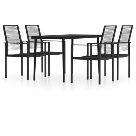 Set da pranzo da giardino mobili da esterno 5 pezzi nero 020013847