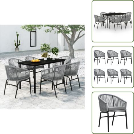 Set da pranzo esterno - vidaXL Set Mobili da Pranzo per Giardino 7 pz Antracite - Tavolo in vetro