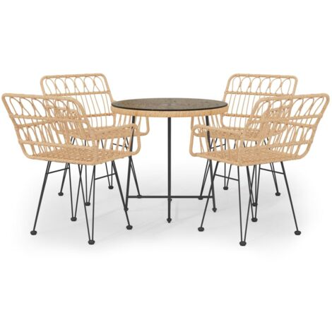 Set da pranzo mobili da giardino mobili da esterno 5 pezzi in resina intrecciata 020014323